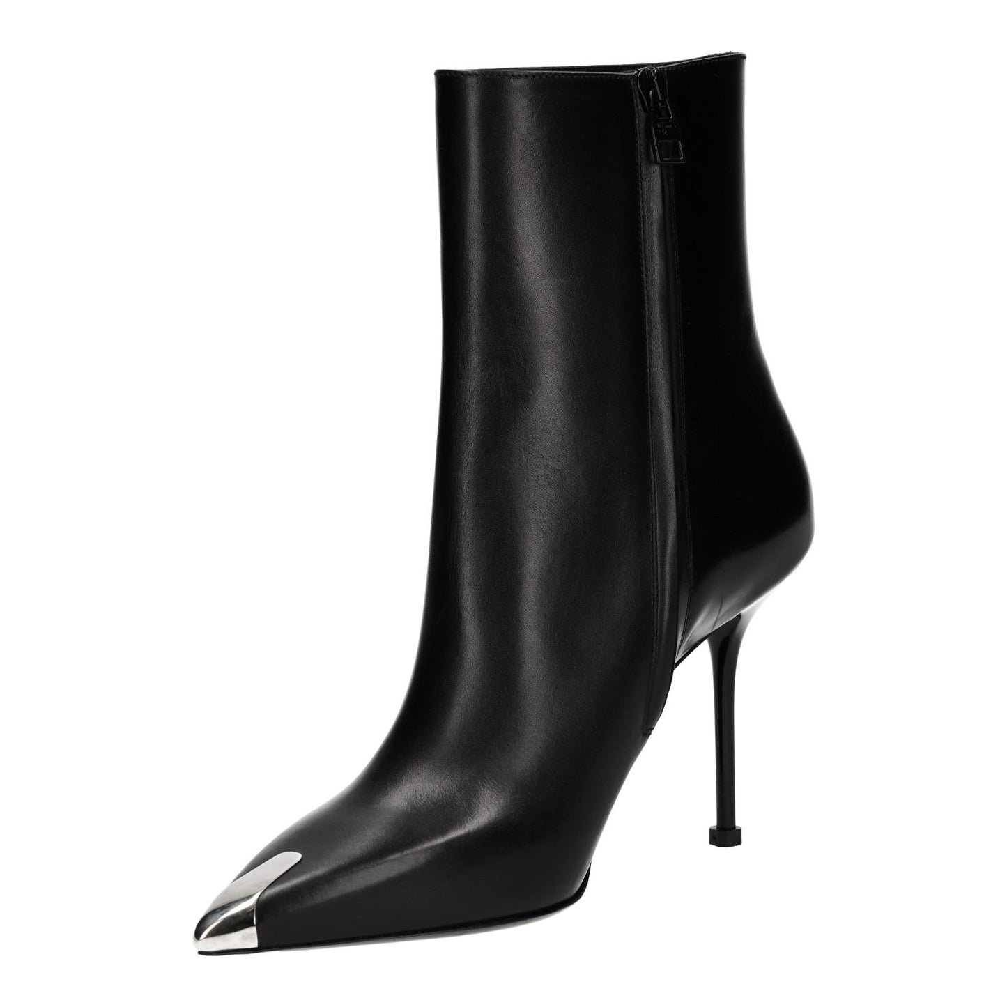 ALEXANDER MCQUEEN Black Toe-Cap Heeled Ankle Boots Leather UK7 EU40 NEW RRP 790