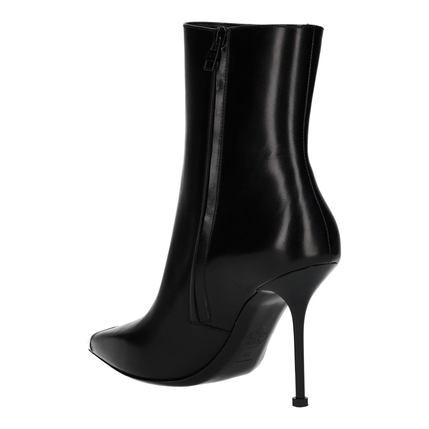 ALEXANDER MCQUEEN Black Toe-Cap Heeled Ankle Boots Leather UK7 EU40 NEW RRP 790