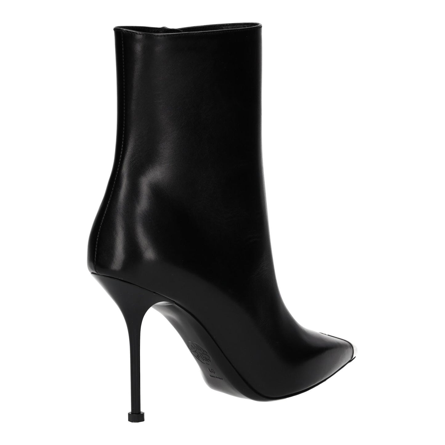 ALEXANDER MCQUEEN Black Toe-Cap Heeled Ankle Boots Leather UK7 EU40 NEW RRP 790