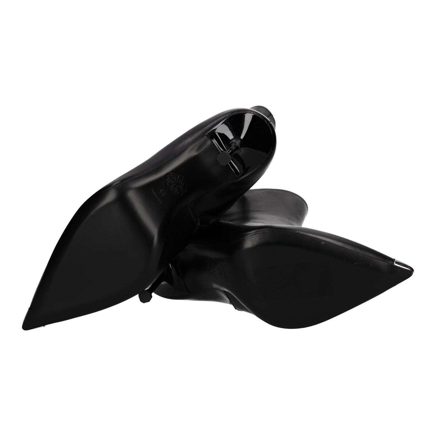 ALEXANDER MCQUEEN Black Toe-Cap Heeled Ankle Boots Leather UK7 EU40 NEW RRP 790