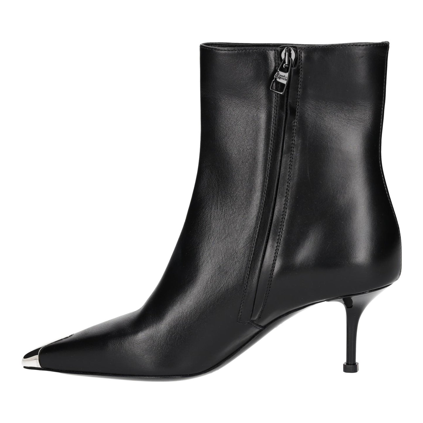 ALEXANDER MCQUEEN Black Toe-Cap Heeled Ankle Boots Leather UK4 EU37 NEW RRP 790