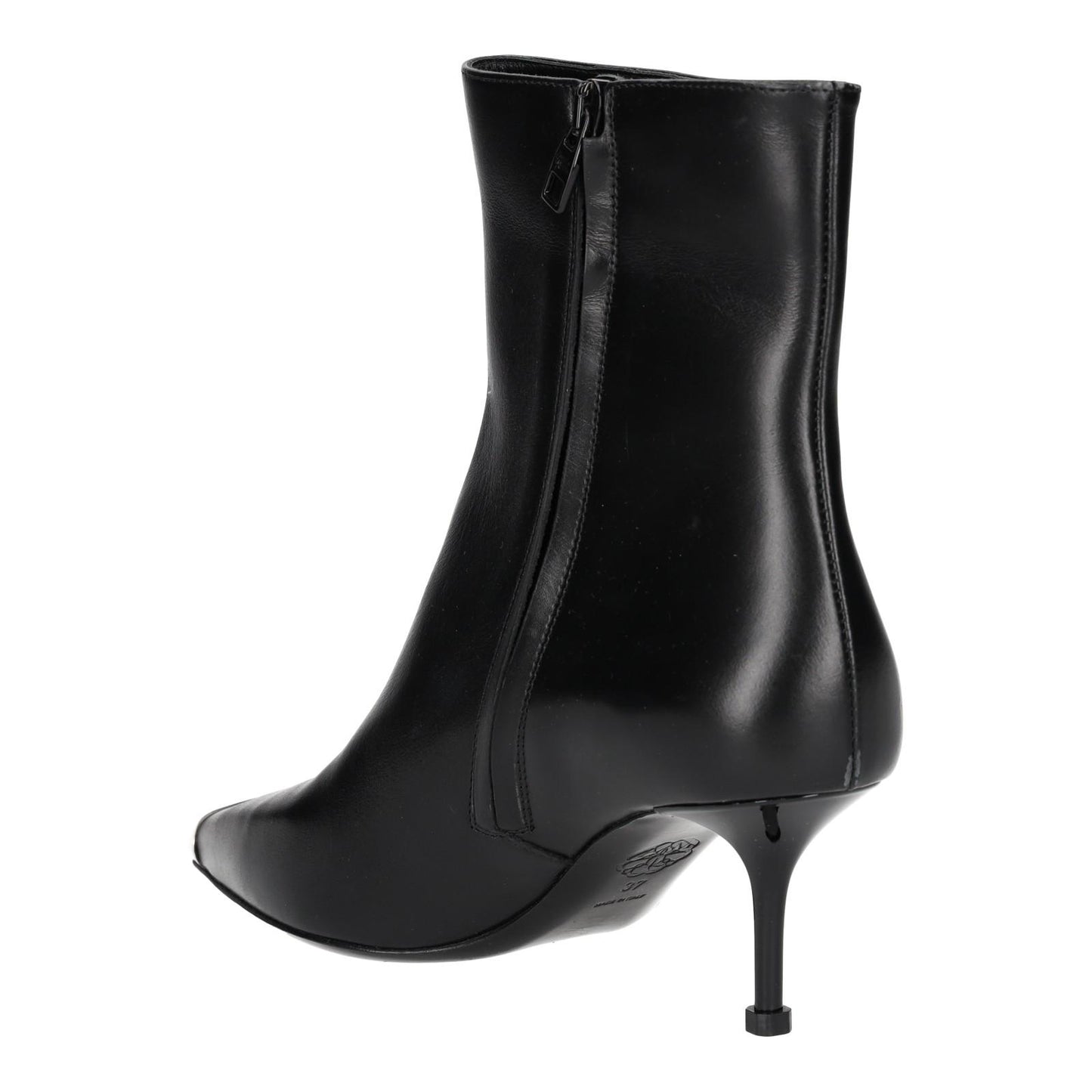ALEXANDER MCQUEEN Black Toe-Cap Heeled Ankle Boots Leather UK4 EU37 NEW RRP 790