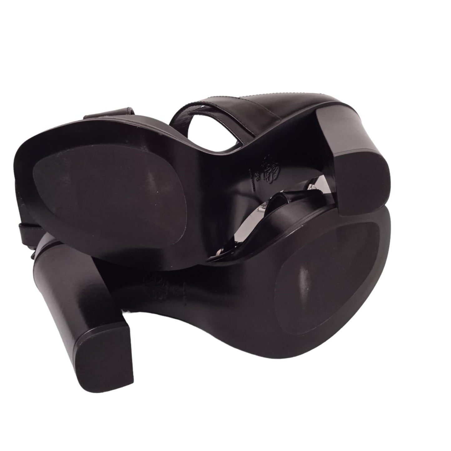 ALEXANDER MCQUEEN Ladies Black Leather Buckle Sandals EU38 UK5 RRP990 NEW