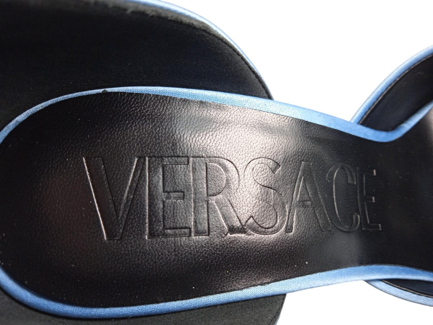 VERSACE Ladies Ice Blue Satin Mary Jane Platform Sandals EU36 UK3 RRP1100 NEW
