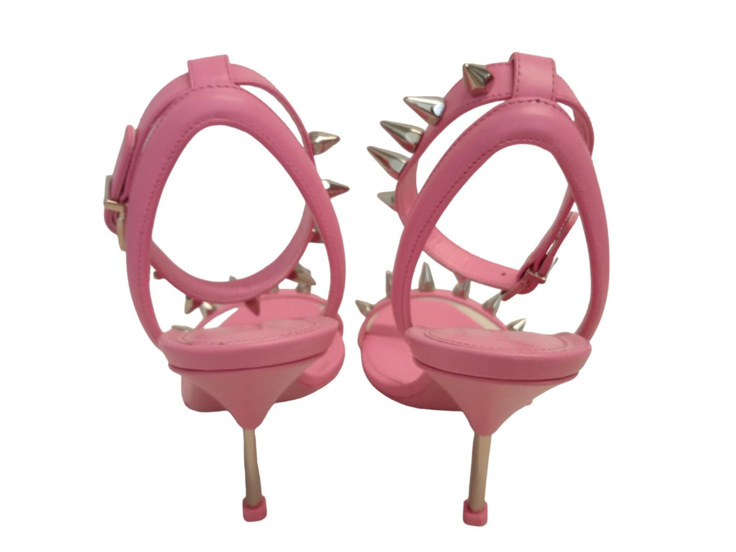 ALEXANDER MCQUEEN Ladies Pink Leather Spike Heeled Sandals EU39 UK6 NEW RRP690