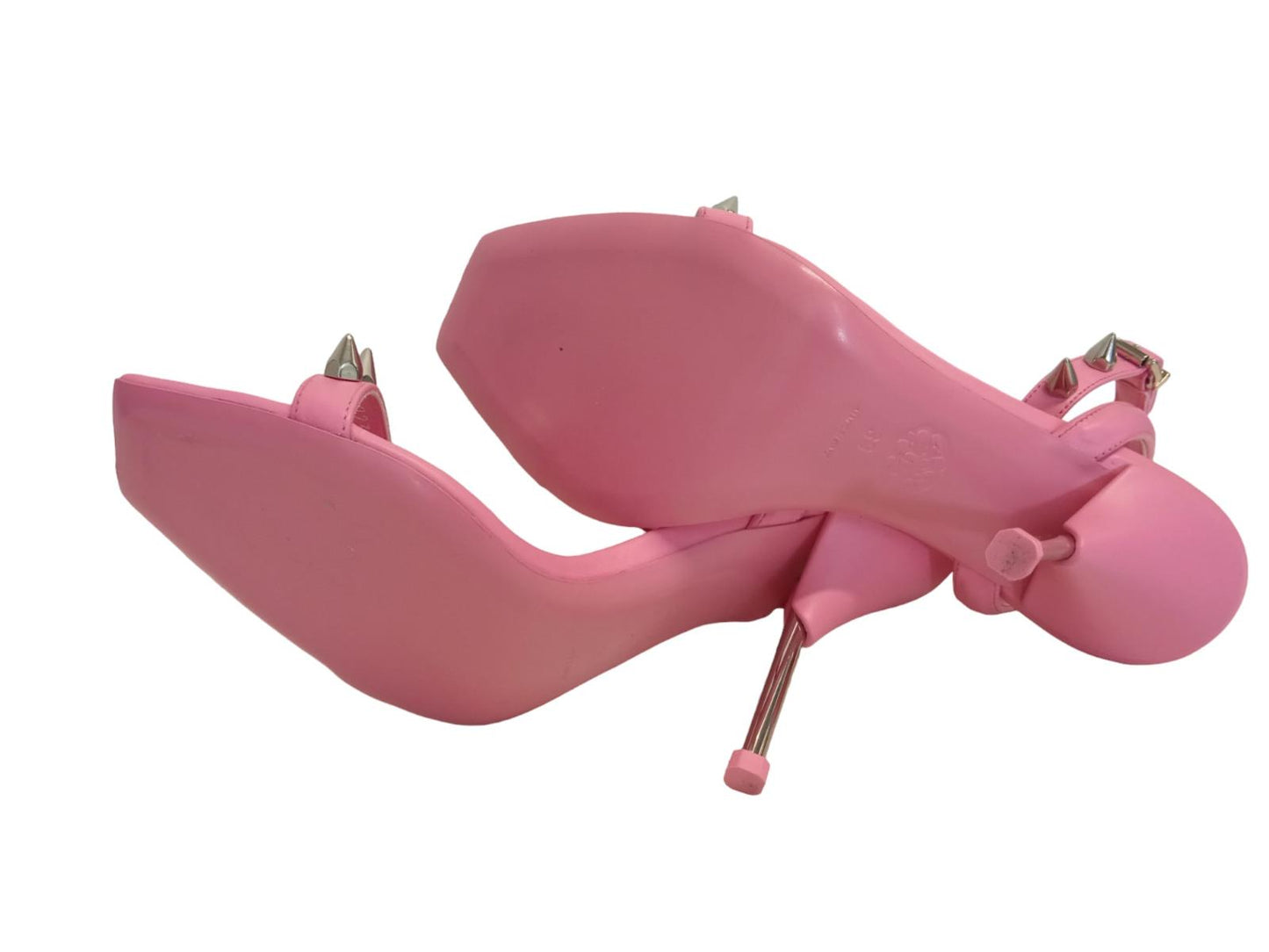 ALEXANDER MCQUEEN Ladies Pink Leather Spike Heeled Sandals EU39 UK6 NEW RRP690