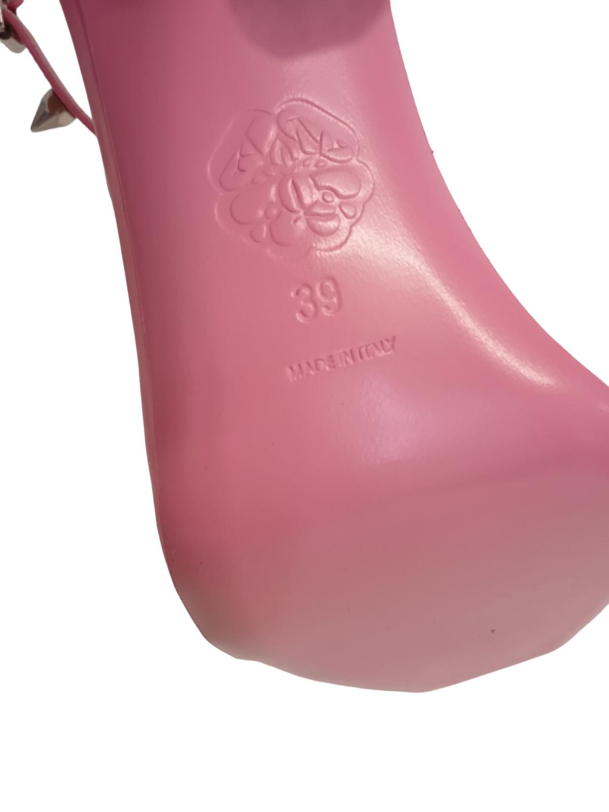 ALEXANDER MCQUEEN Ladies Pink Leather Spike Heeled Sandals EU39 UK6 NEW RRP690