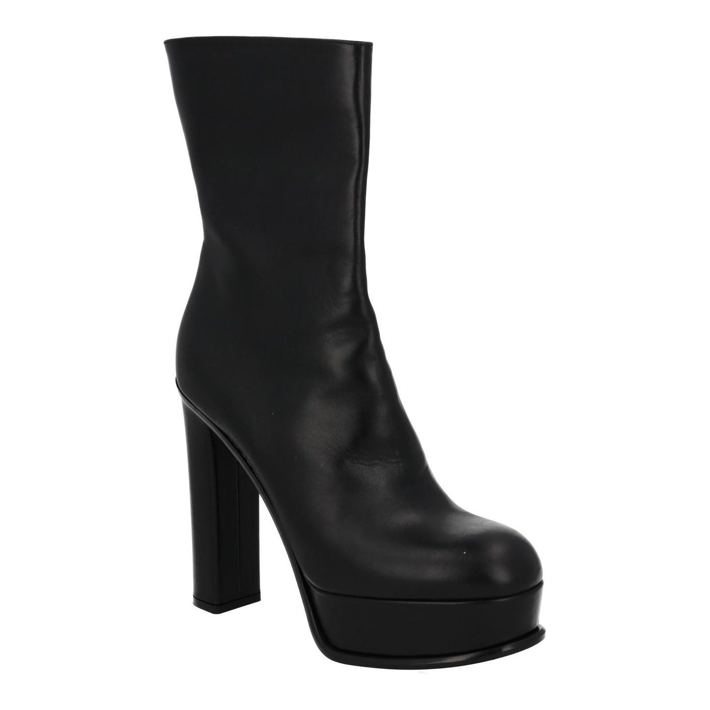 ALEXANDER MCQUEEN Ankle Boots Platform Heel Black Leather EU40 UK7 NEW RRP950