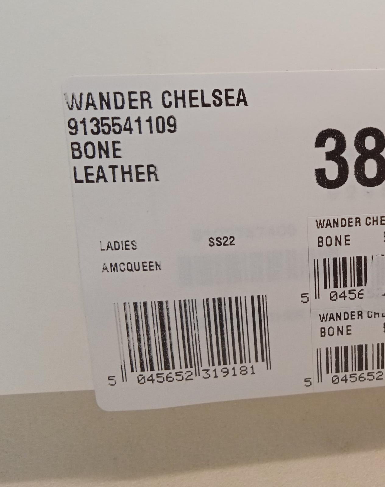 ALEXANDER MCQUEEN Wander Chelsea Boots Leather White Navy EU38 UK5 NEW RRP590
