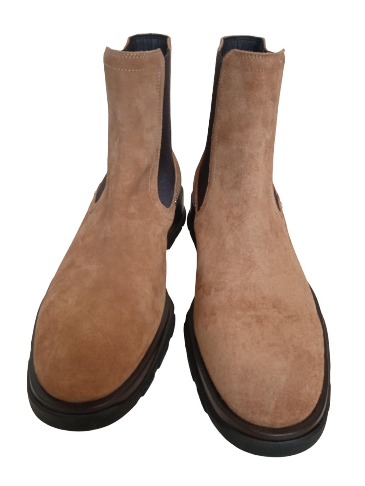 ALEXANDER MCQUEEN Tread Slim Chelsea Boots Suede Tan/Black EU41 UK7 NEW RRP790