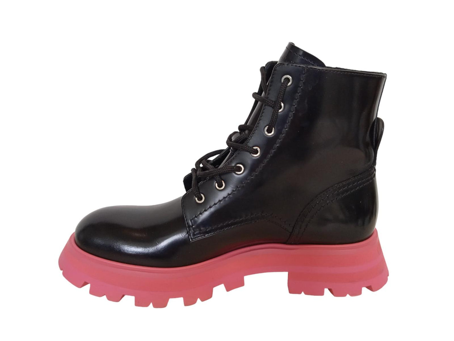 ALEXANDER MCQUEEN Wander Chelsea Boots Leather Black/Pink EU40 UK7 NEW RRP690