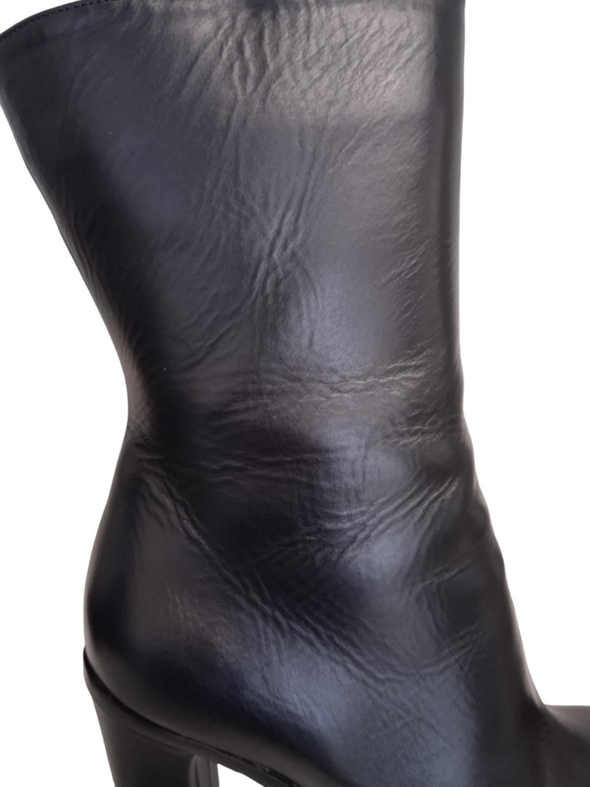 ALEXANDER MCQUEEN Platform Boots Leather Zip Heeled Black EU41 UK8 NEW RRP950