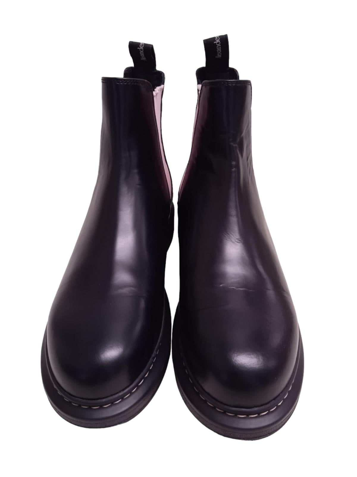 ALEXANDER MCQUEEN Hybrid Chelsea Boots Leather Black/Pink EU40 UK7 NEW RRP450