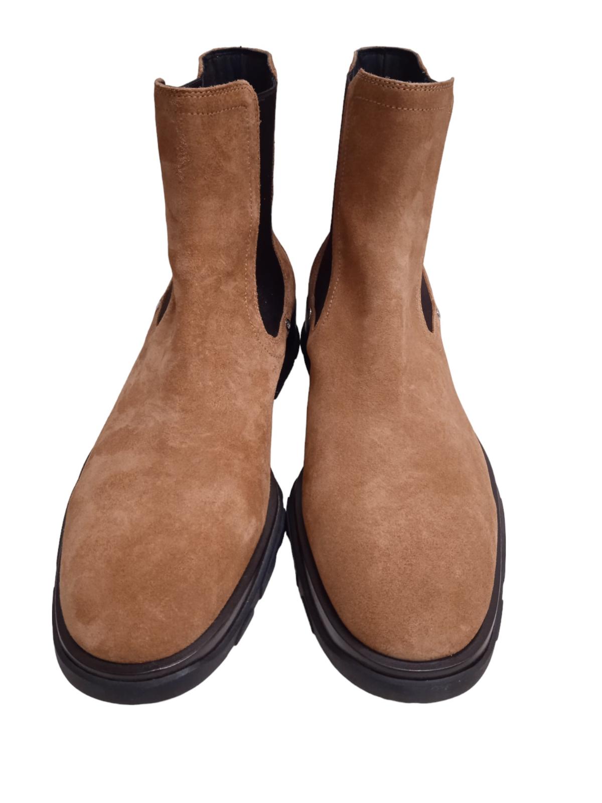 ALEXANDER MCQUEEN Tread Slim Chelsea Boots Suede Tan/Black EU45 UK11 NEW RRP790