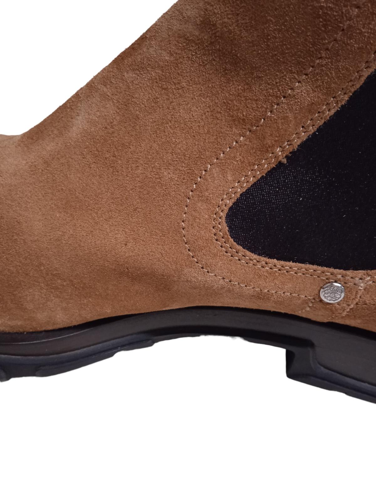 ALEXANDER MCQUEEN Tread Slim Chelsea Boots Suede Tan/Black EU45 UK11 NEW RRP790