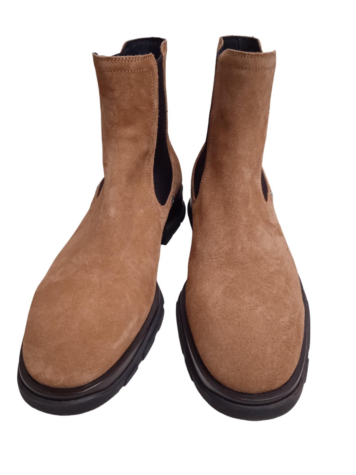 ALEXANDER MCQUEEN Tread Slim Chelsea Boots Suede Tan/Black EU42 UK8 NEW RRP790