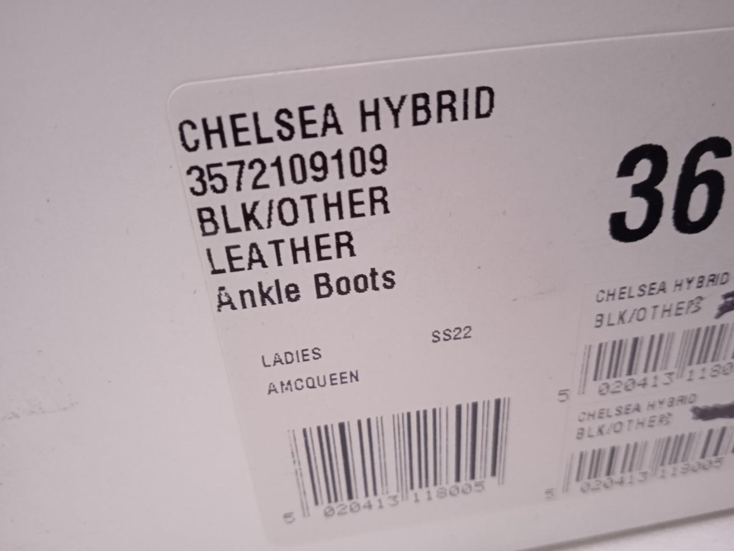 ALEXANDER MCQUEEN Hybrid Chelsea Boots Leather Black/Pink EU36 UK3 NEW RRP450