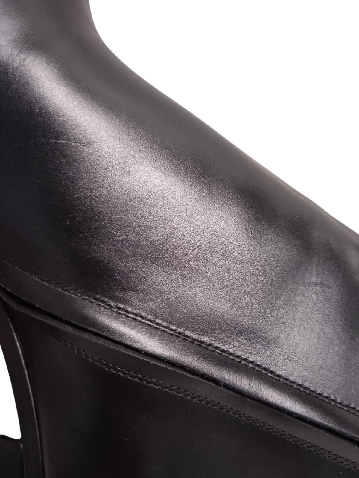 ALEXANDER MCQUEEN Platform Boots Leather Heeled Black EU38.5 UK5.5 NEW RRP950
