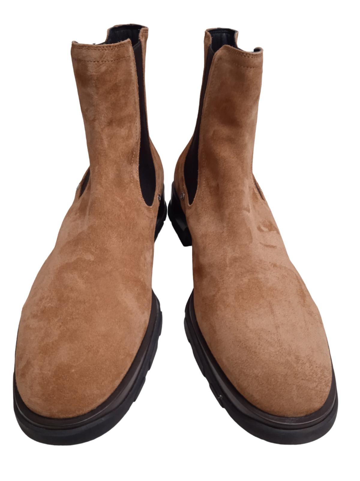 ALEXANDER MCQUEEN Tread Slim Chelsea Boots Suede Tan/Black UK11.5 NEW RRP790
