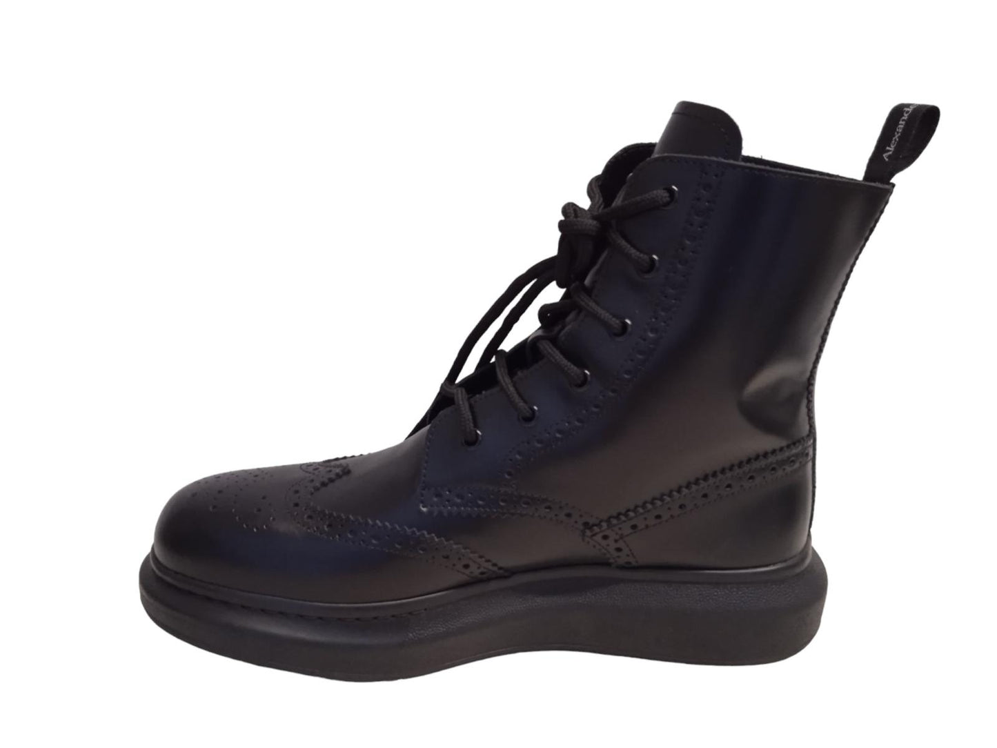 ALEXANDER MCQUEEN Hybrid Brogue Boots Leather Black EU44 UK10 NEW RRP550