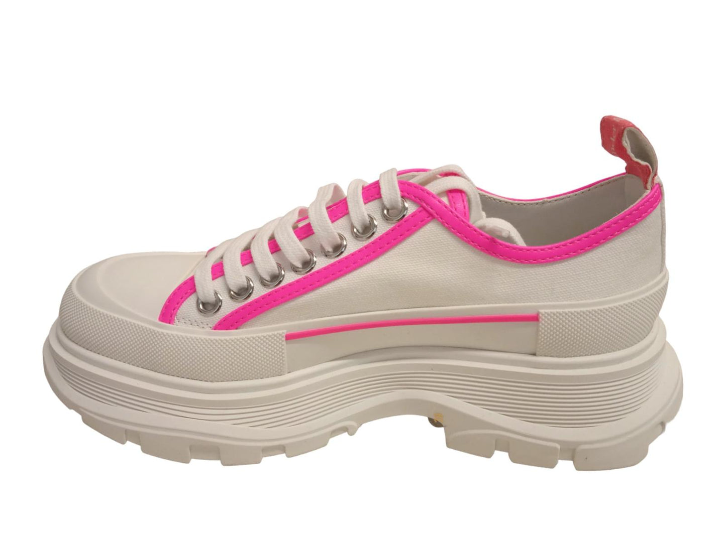 ALEXANDER MCQUEEN Tread Slick Sneakers Canvas White/Pink EU39 UK6 NEW RRP550