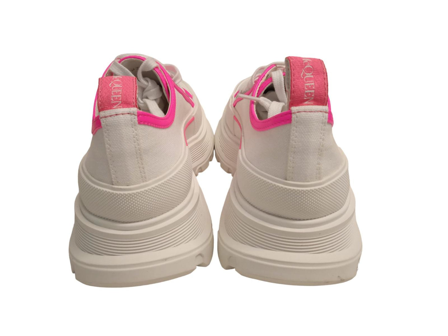 ALEXANDER MCQUEEN Tread Slick Sneakers Canvas White/Pink EU39 UK6 NEW RRP550