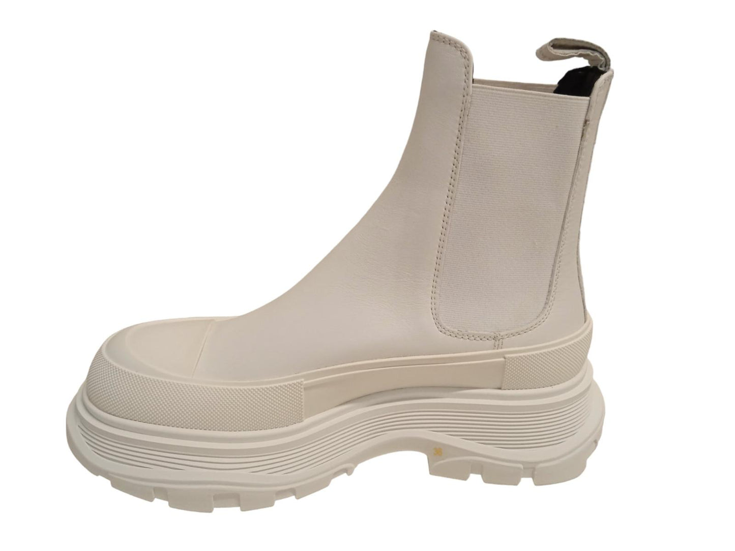 ALEXANDER MCQUEEN Tread Slick Chelsea Boots Leather White EU36 UK3 NEW RRP590