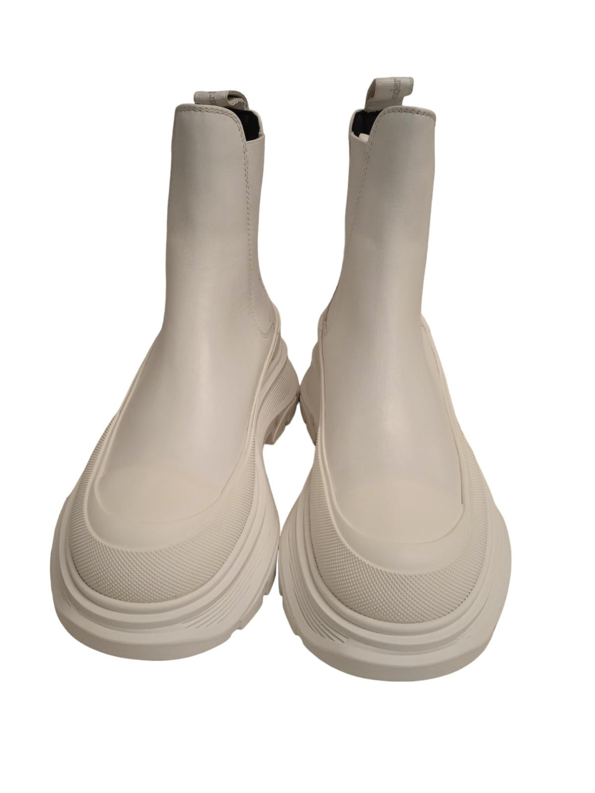ALEXANDER MCQUEEN Tread Slick Chelsea Boots Leather White EU36 UK3 NEW RRP590