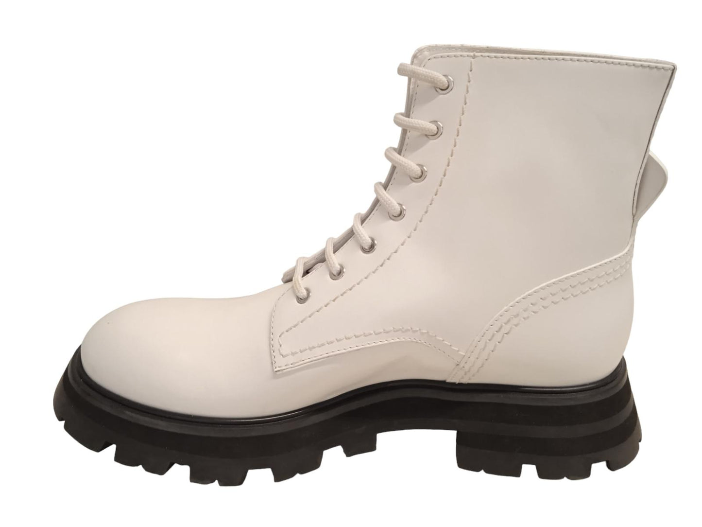 ALEXANDER MCQUEEN Wander Combat Boots Leather Platform White EU39 UK6 NEW RRP690