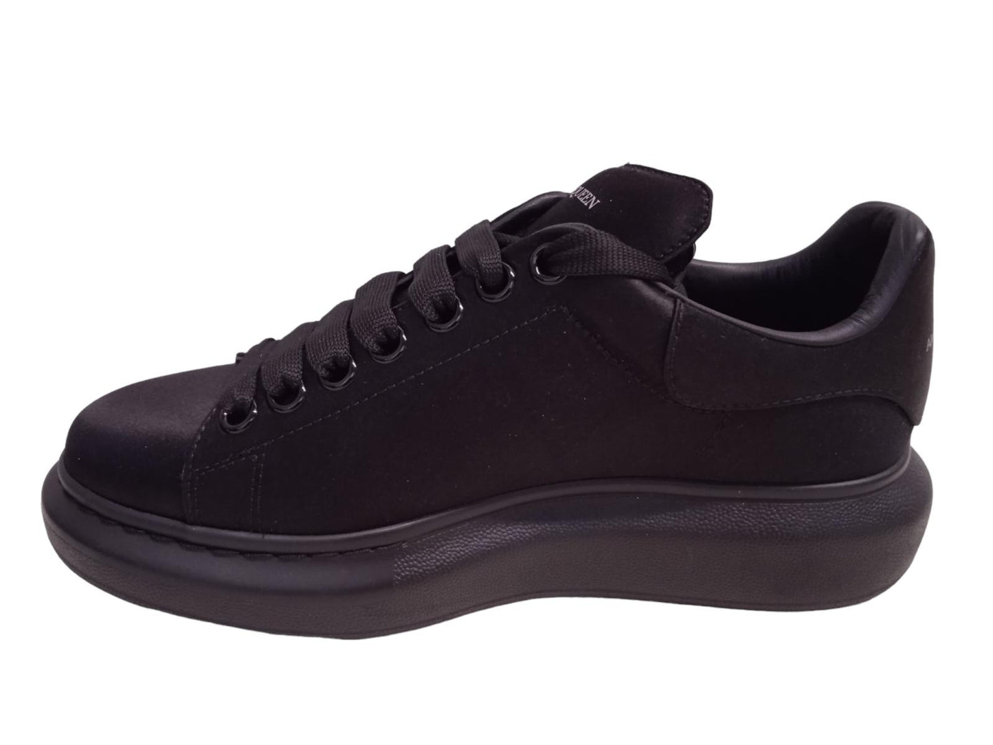 ALEXANDER MCQUEEN Runway Sneakers Satin Low Top Black EU38.5 UK5.5 NEW RRP490