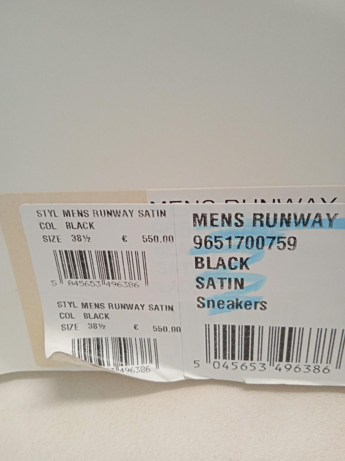 ALEXANDER MCQUEEN Runway Sneakers Satin Low Top Black EU38.5 UK5.5 NEW RRP490