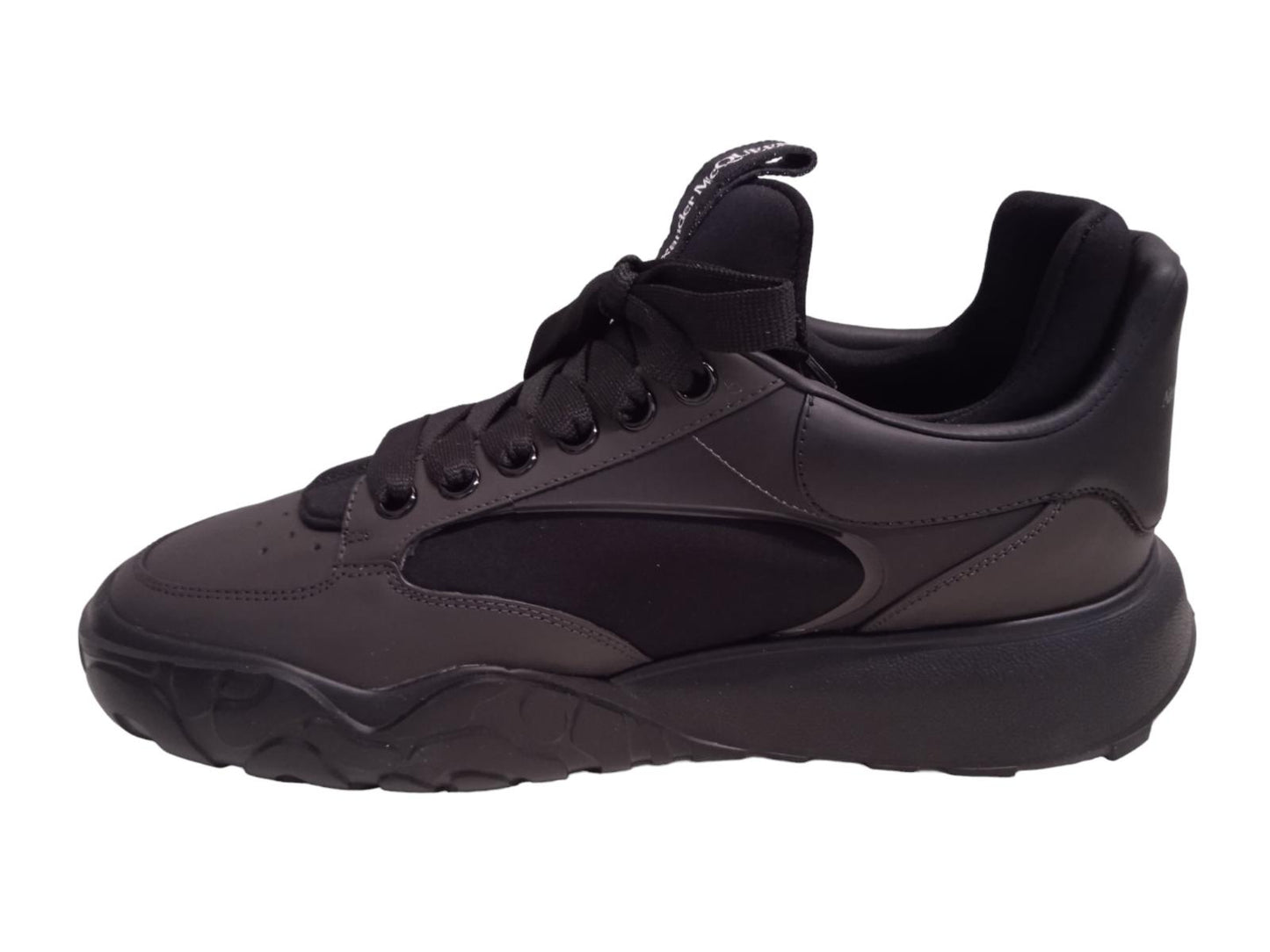ALEXANDER MCQUEEN Court Neo Sock Sneakers Leather/Fabric Black UK9 NEW RRP590