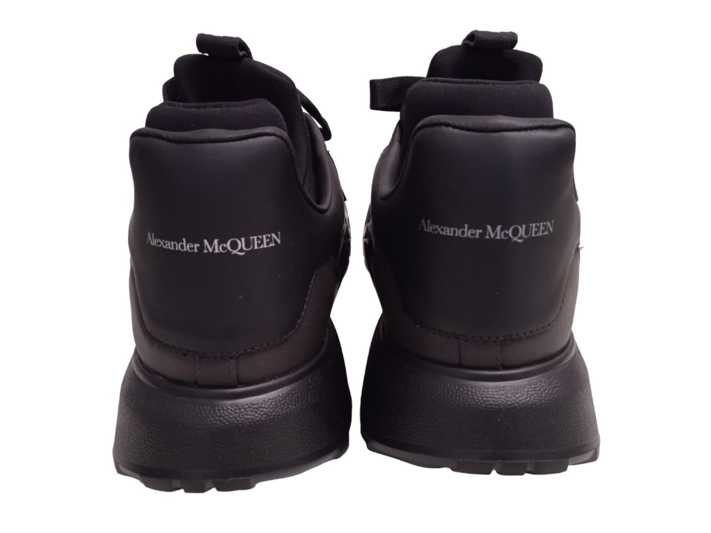 ALEXANDER MCQUEEN Court Neo Sock Sneakers Leather/Fabric Black UK9 NEW RRP590