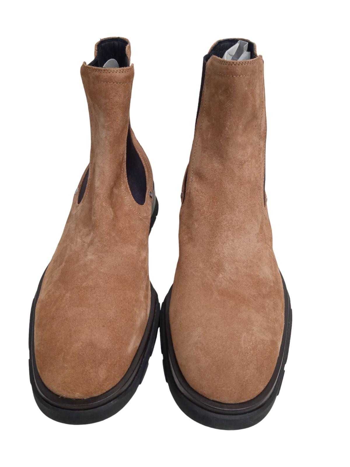 ALEXANDER MCQUEEN Tread Slim Chelsea Boots Suede Tan/Black EU44 UK10 NEW RRP790