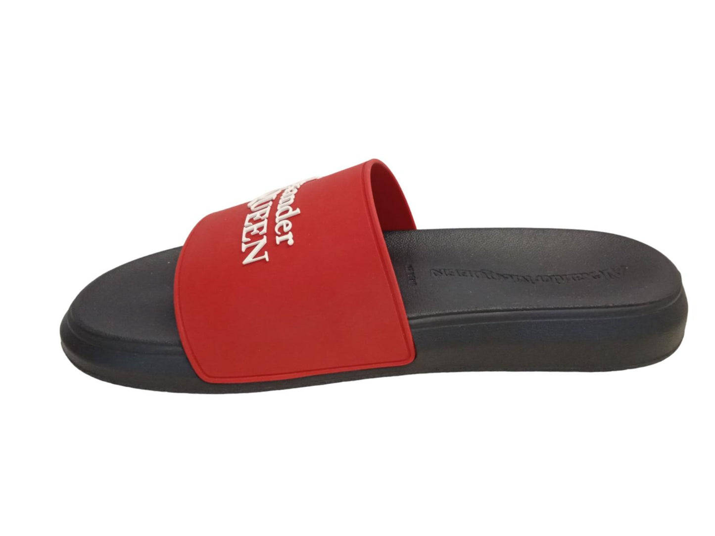 ALEXANDER MCQUEEN Logo Pool Slide Sandals Rubber Red White EU45 UK11 NEW RRP230