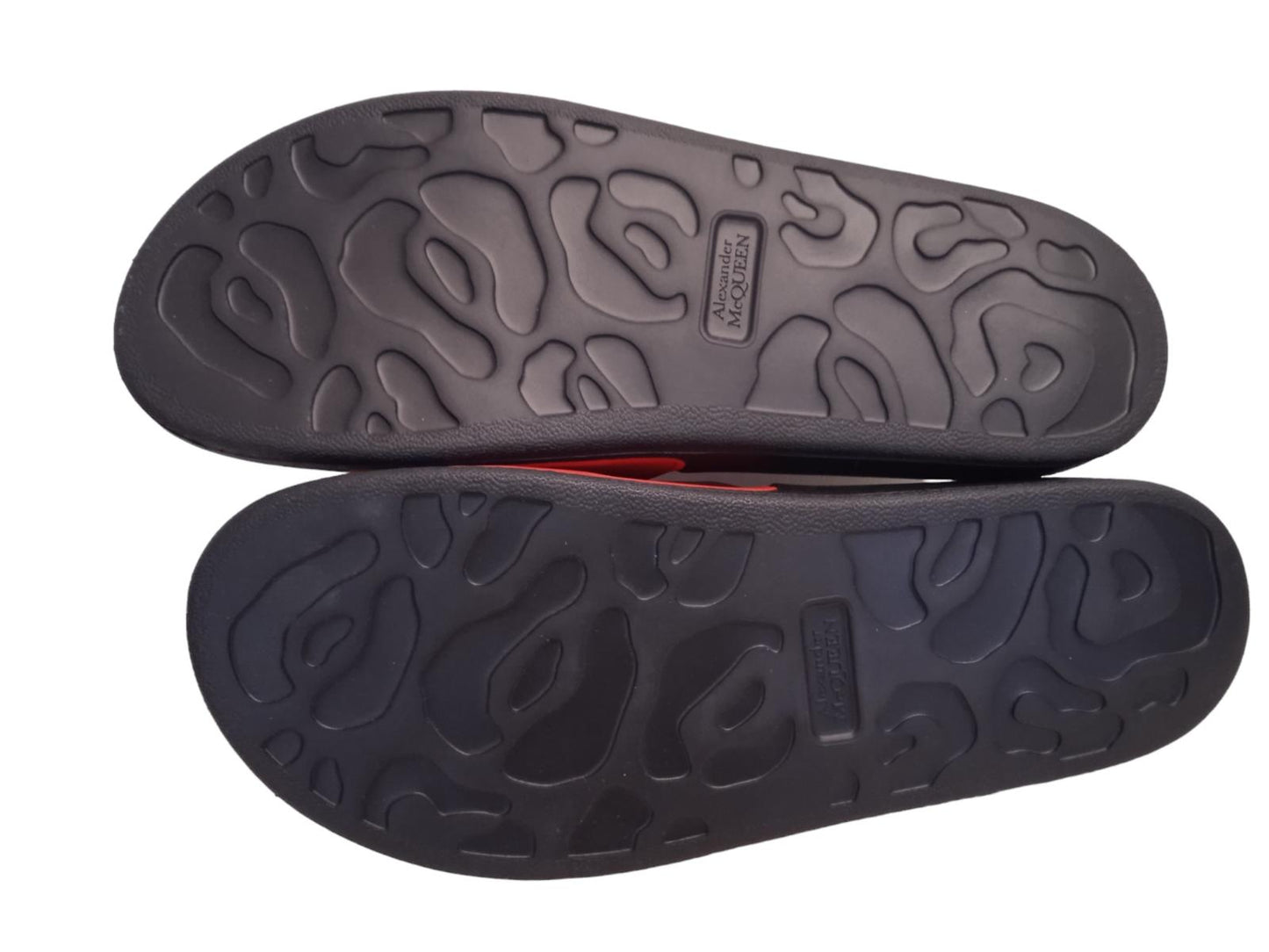 ALEXANDER MCQUEEN Logo Pool Slide Sandals Rubber Red White EU45 UK11 NEW RRP230