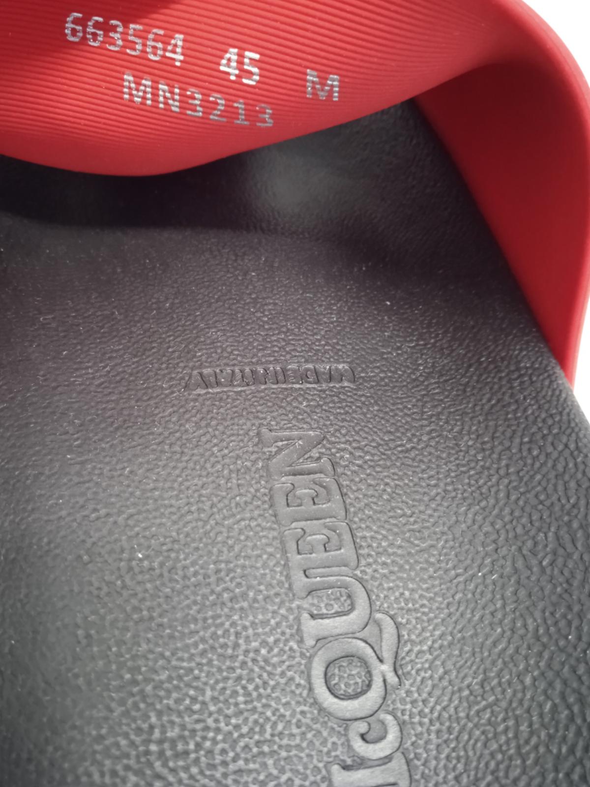 ALEXANDER MCQUEEN Logo Pool Slide Sandals Rubber Red White EU45 UK11 NEW RRP230