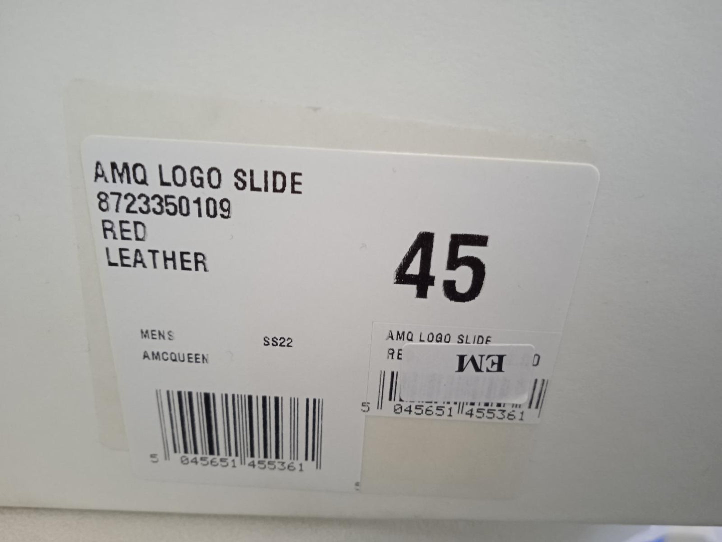 ALEXANDER MCQUEEN Logo Pool Slide Sandals Rubber Red White EU45 UK11 NEW RRP230