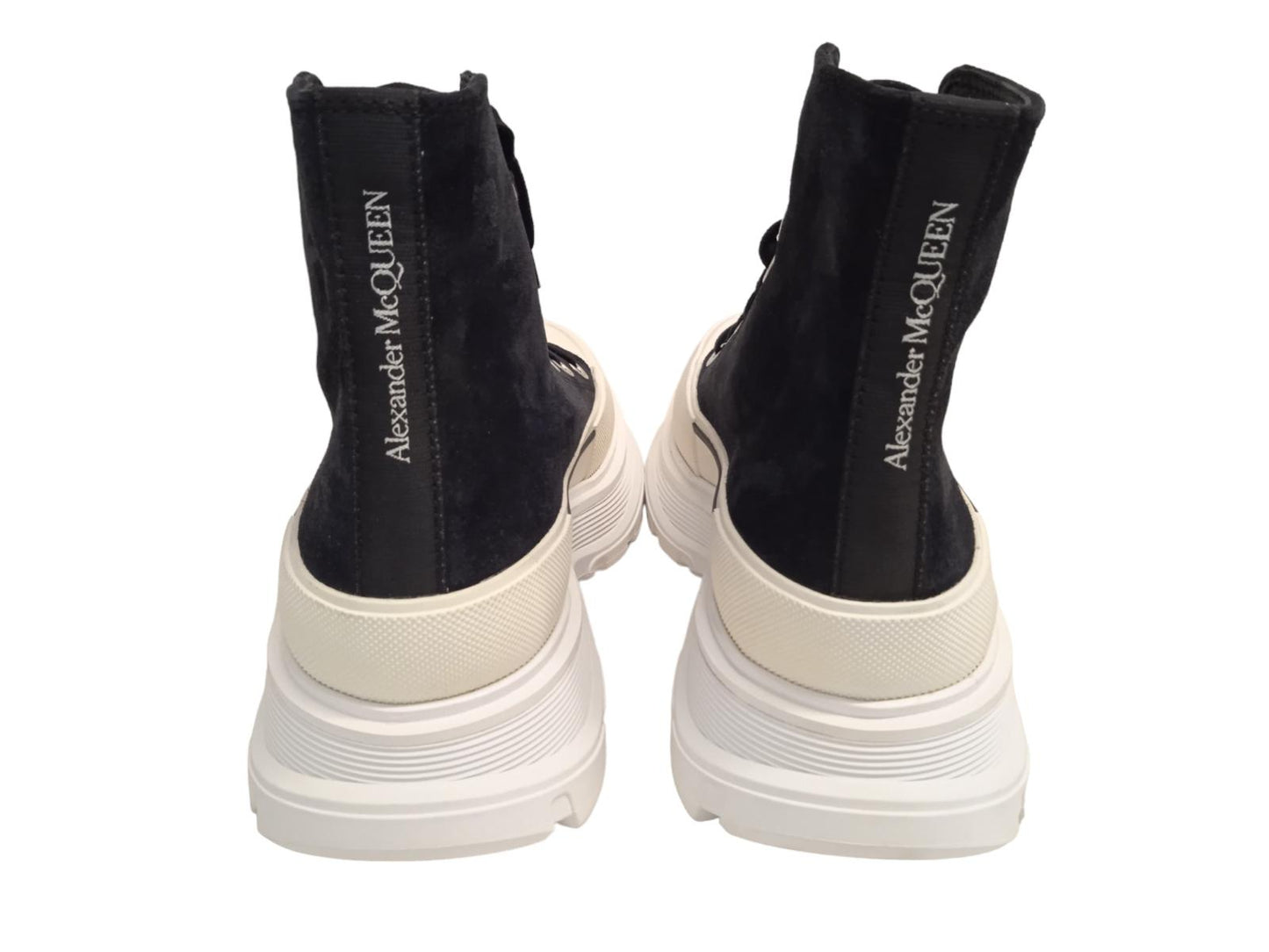 ALEXANDER MCQUEEN Tread Slick Boots Suede Black/White EU38.5 UK5.5 NEW RRP540