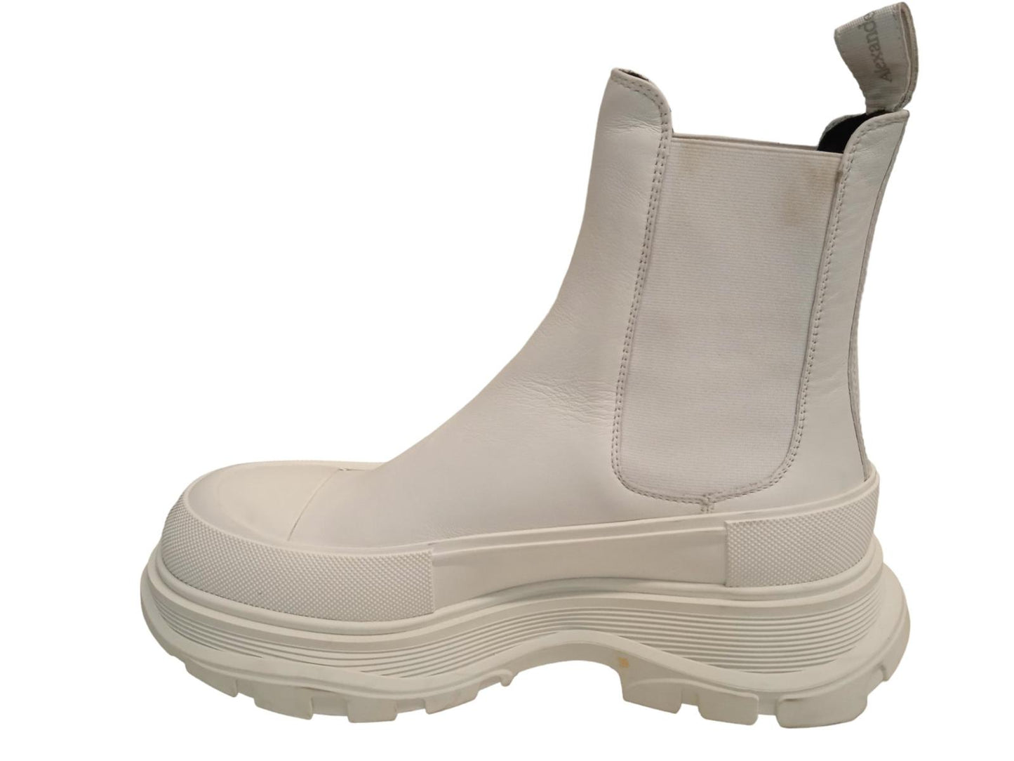 ALEXANDER MCQUEEN Tread Slick Chelsea Boots Leather White EU39 UK6 NEW RRP590