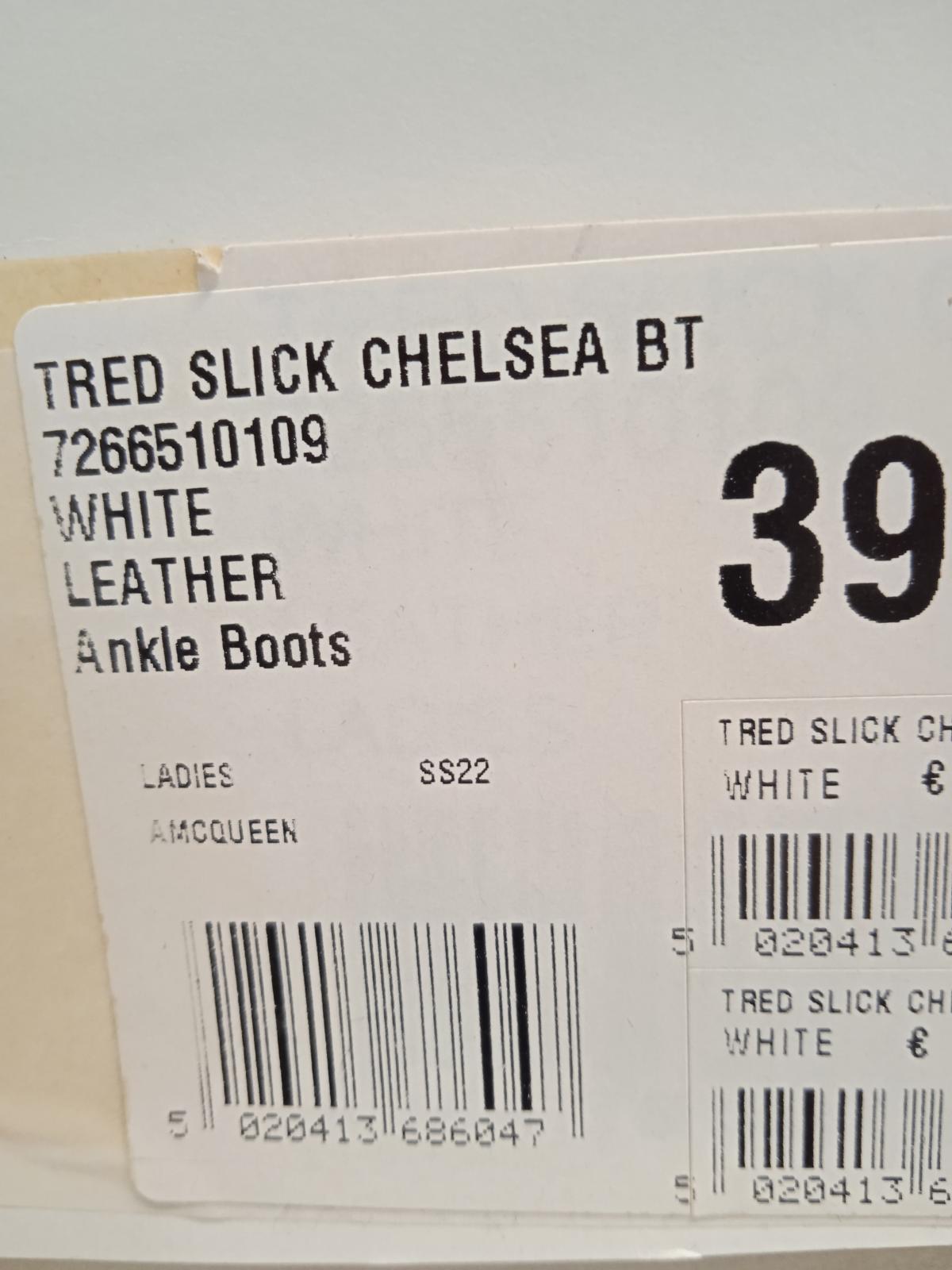 ALEXANDER MCQUEEN Tread Slick Chelsea Boots Leather White EU39 UK6 NEW RRP590