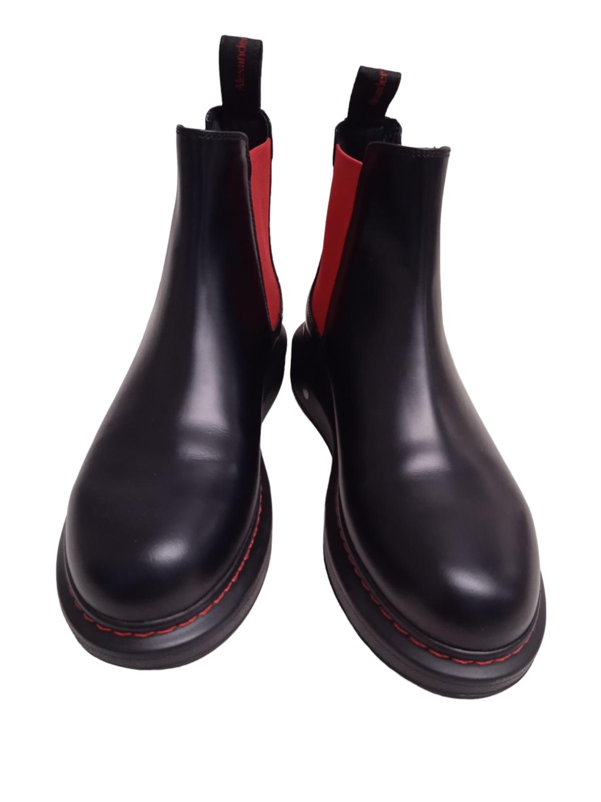 ALEXANDER MCQUEEN Hybrid Chelsea Boots Leather Black/Red EU36 UK3 NEW RRP450