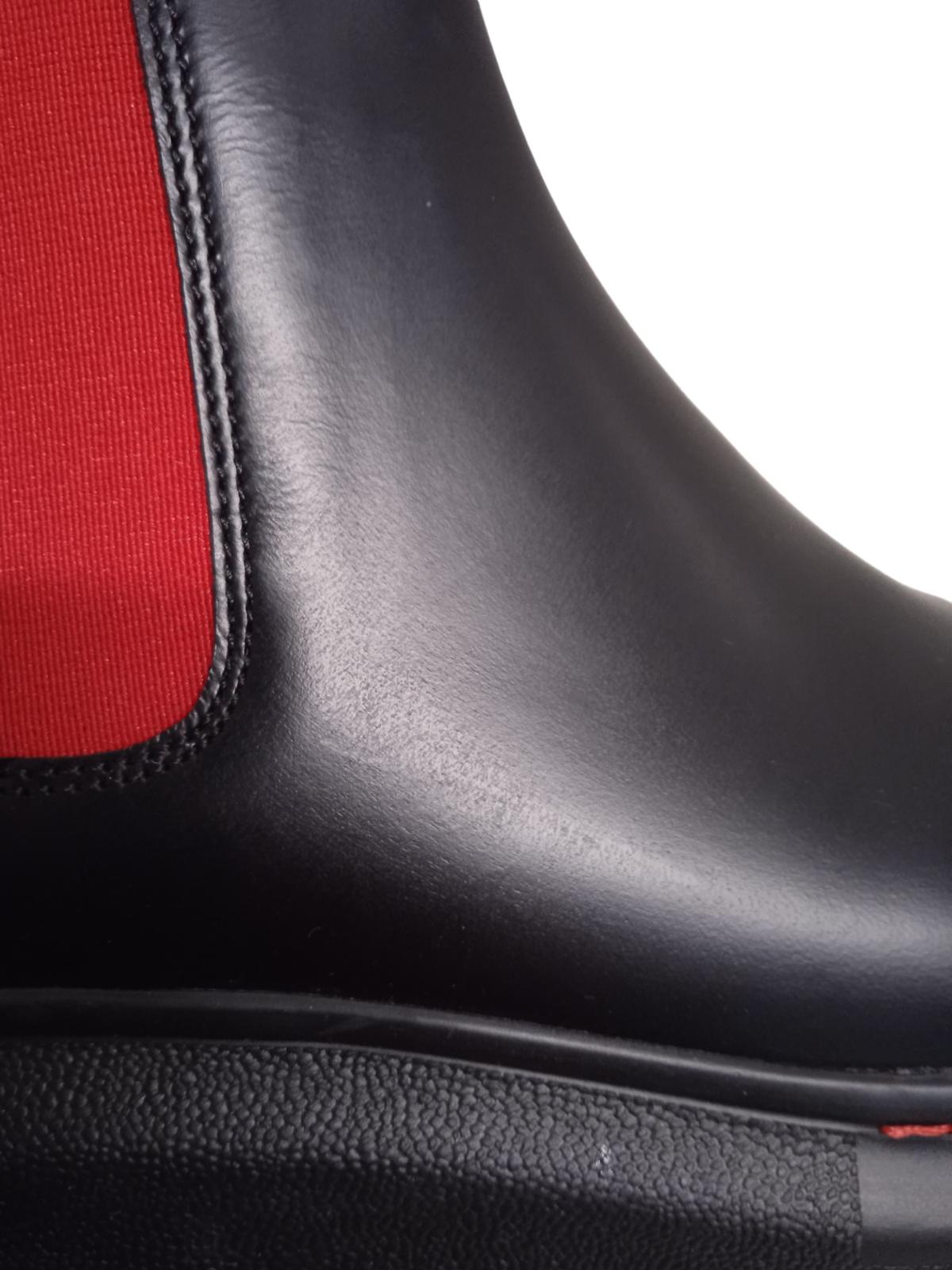 ALEXANDER MCQUEEN Hybrid Chelsea Boots Leather Black/Red EU36 UK3 NEW RRP450