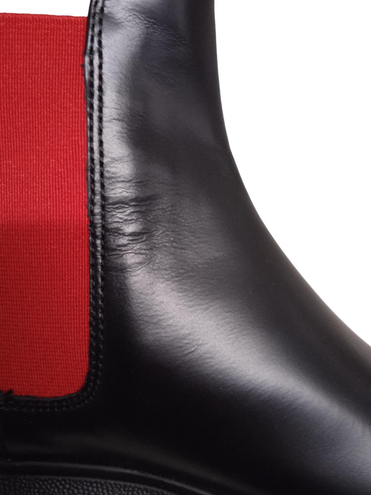 ALEXANDER MCQUEEN Hybrid Chelsea Boots Leather Black/Red EU36 UK3 NEW RRP450