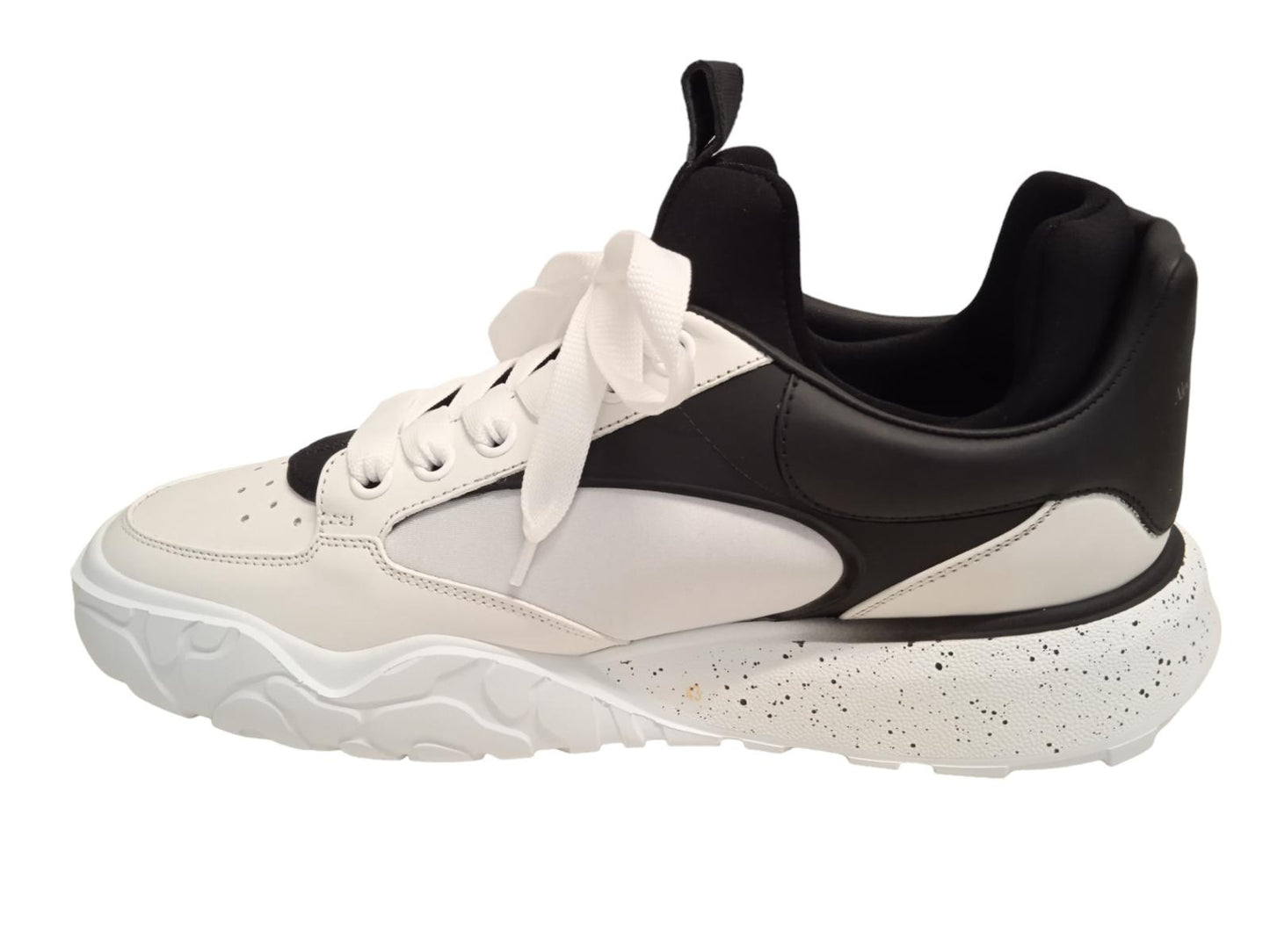 ALEXANDER MCQUEEN Court Eco Sneakers Leather/Fabric White/Black UK9 NEW RRP590