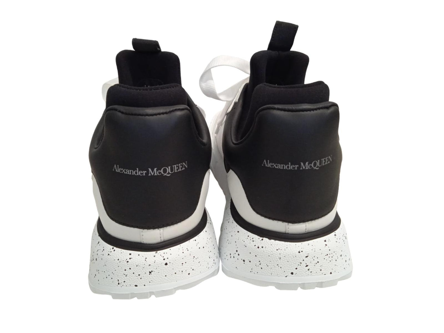 ALEXANDER MCQUEEN Court Eco Sneakers Leather/Fabric White/Black UK9 NEW RRP590