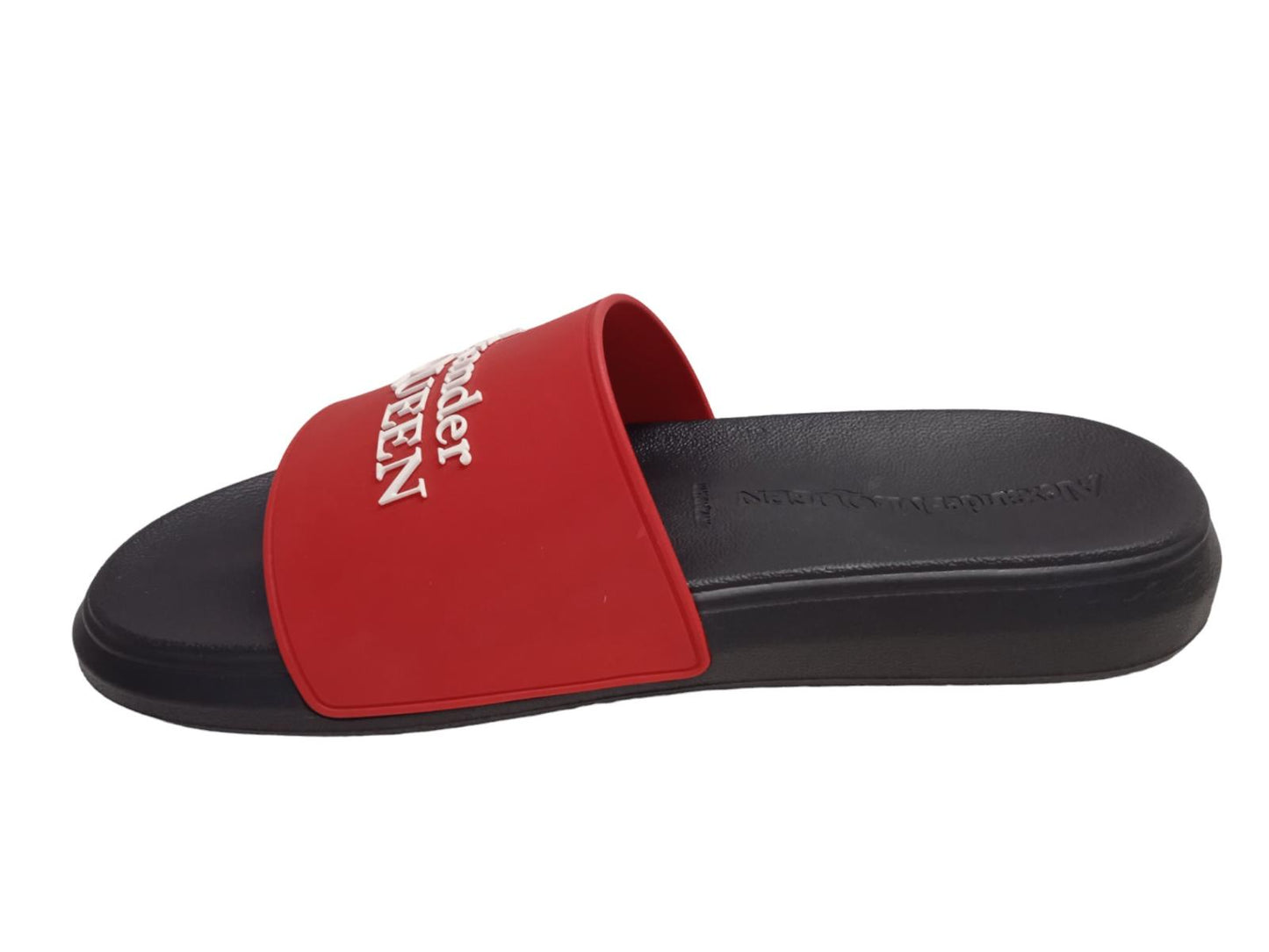 ALEXANDER MCQUEEN Logo Pool Slide Sandals Rubber Red White EU43 UK9 NEW RRP230