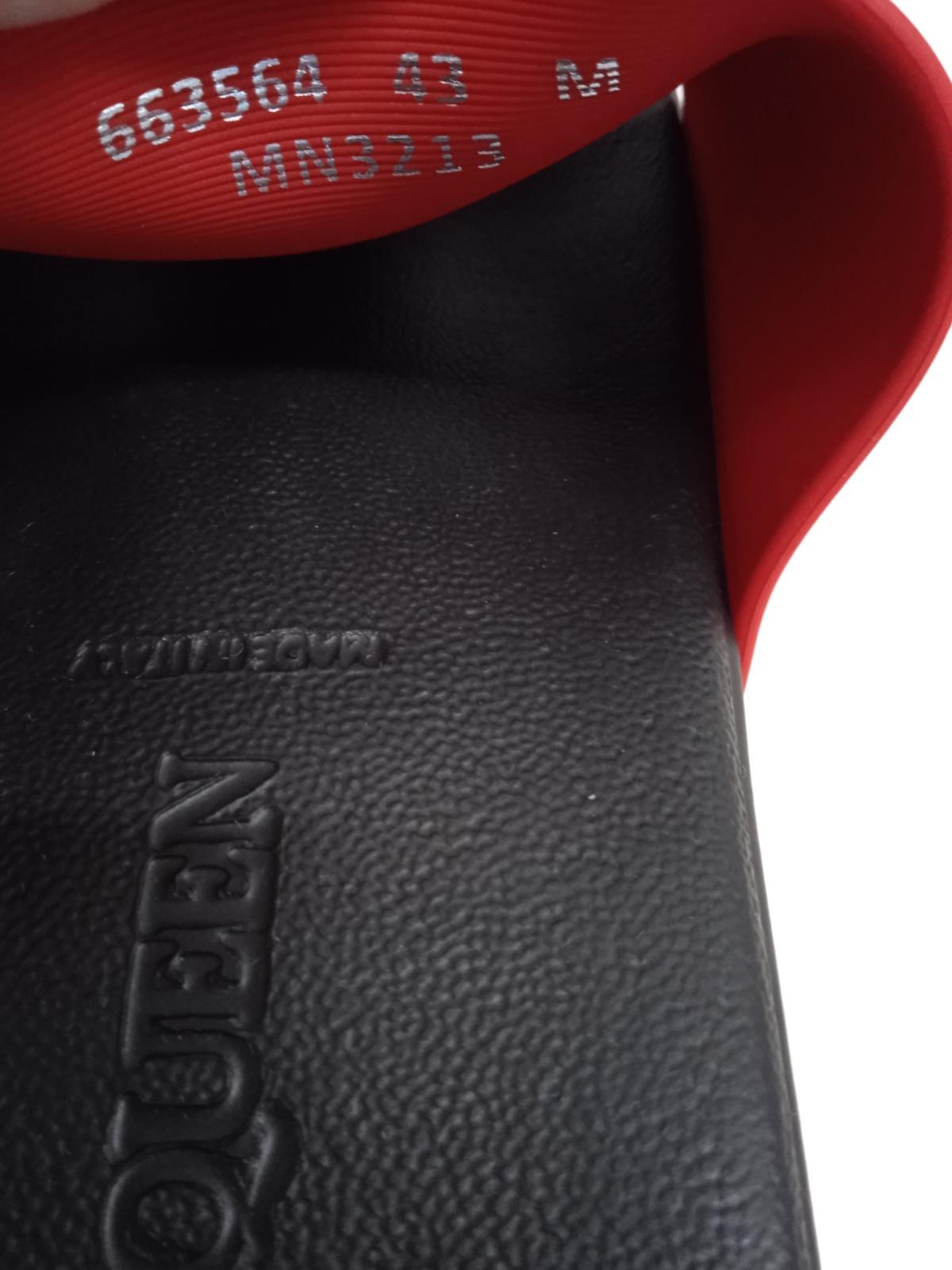 ALEXANDER MCQUEEN Logo Pool Slide Sandals Rubber Red White EU43 UK9 NEW RRP230
