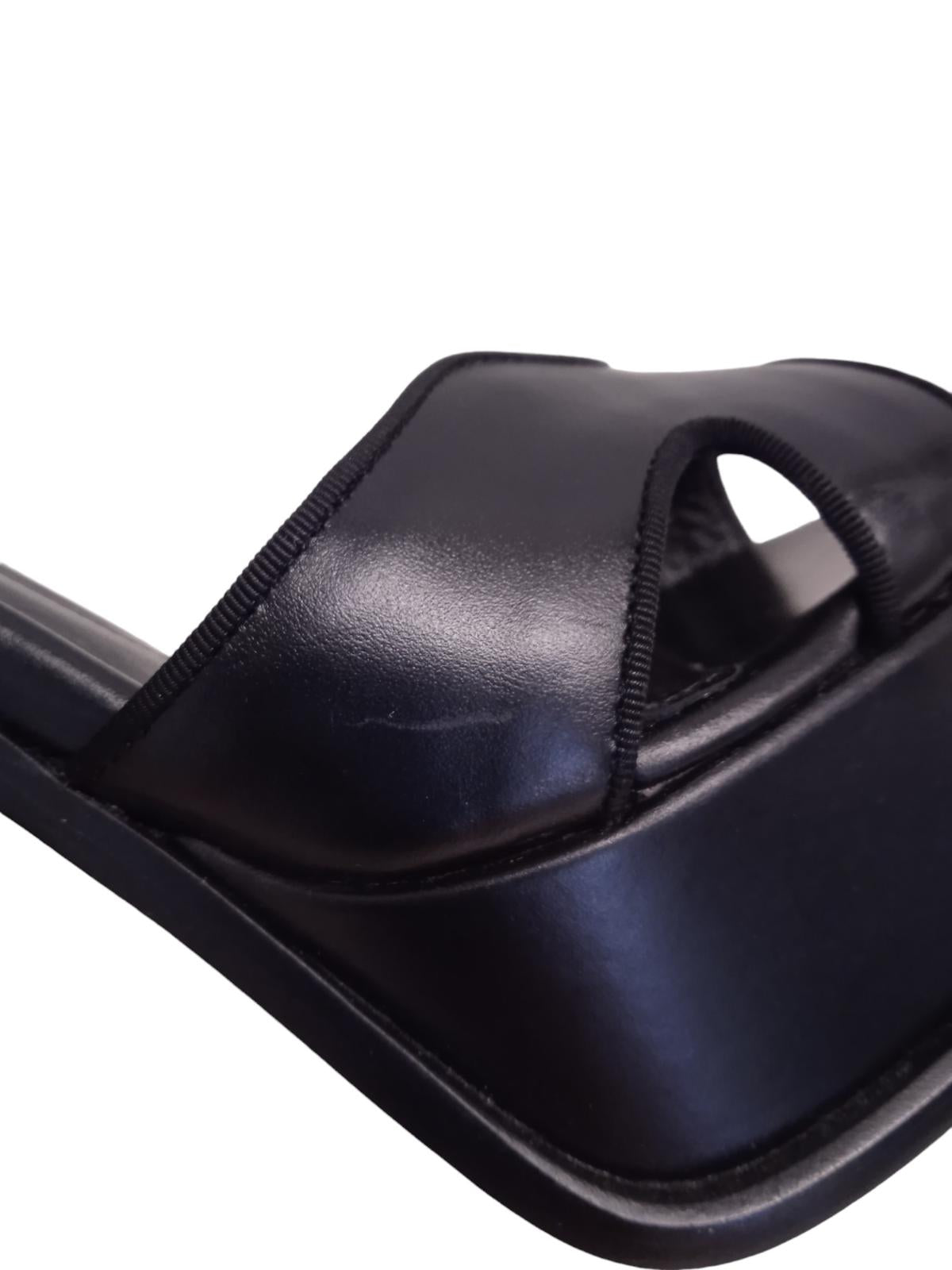 ALEXANDER MCQUEEN Butterfly Platform Sandals Leather Heeled Black UK5 NEW RRP955