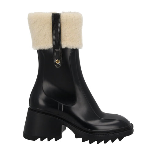 CHLOE Ladies Black Betty Ankle Wellington Rain Boots Size EU38 UK5 RRP475 NEW